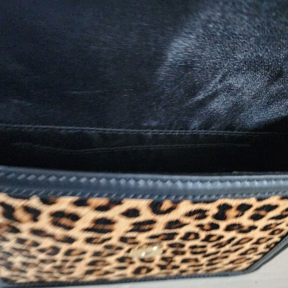 Lilly Pulitzer Handbag, NWT Dobson Crossbody Leopard/ Blk   with Gold Chain - Picture 14 of 16